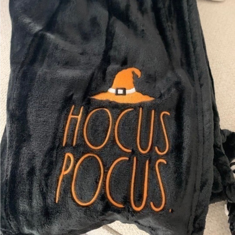 New Black Halloween Hocus Pocus blanket by Rae Dunn